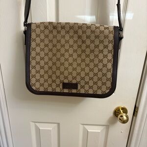 Gucci Brown and Beige Monogram Bag